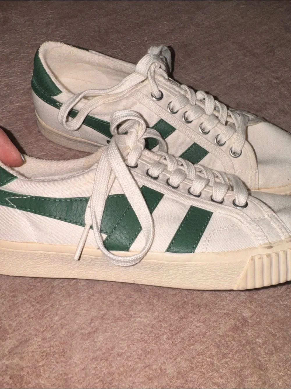 Gola Green and White Women's Sneakers size 6
